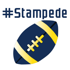 Emoji Sticker of a football and the word #Stampede