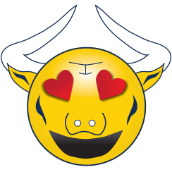 Smitty Mascot Emoji - hearts for eyes