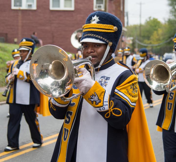 Photo of the band from the 2018 Homecoming Parade