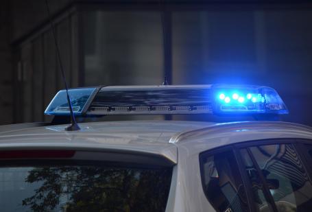 Police car blue lights