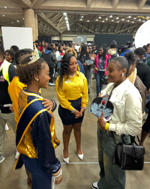 Students Talking with Potential Golden Bulls at 2024 CIAA Tournament