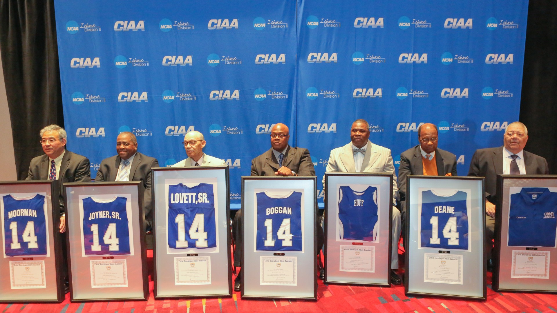 Steve Joyner Sr. with the other Hall of Fame recipients at the CIAA Hall of Fame Induction Ceremony of Steve Joyner Sr. 