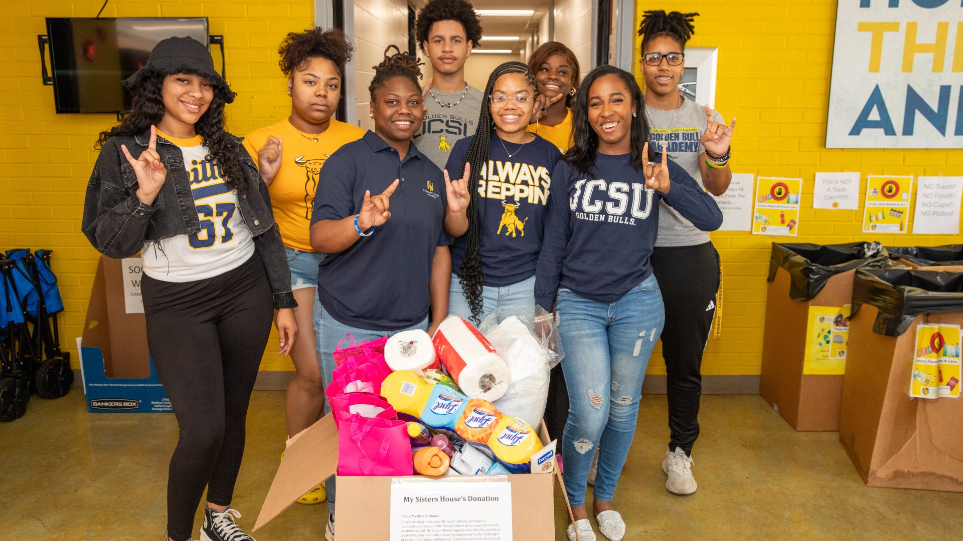 The JCSU UNCF Pre-Alumni Council collected donations for My Sister's House