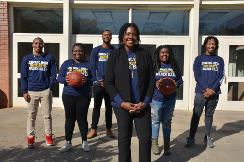 Dr. Stukes and her students in front of Brayboy