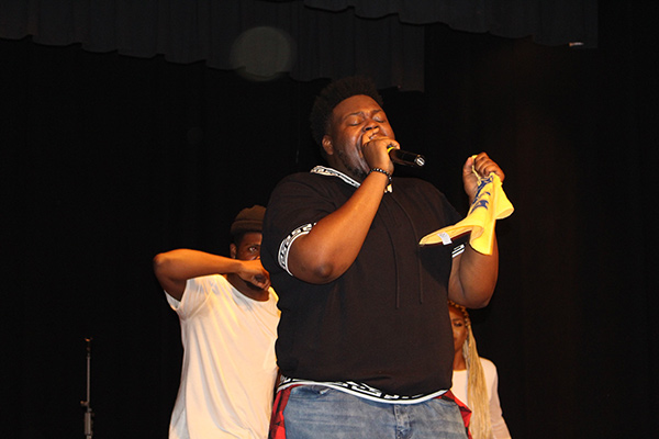 Melvin Crispell III singing in Biddle Auditorium