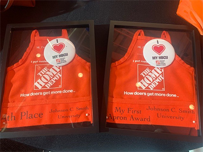 Home depot awards JCSU fourth place apron