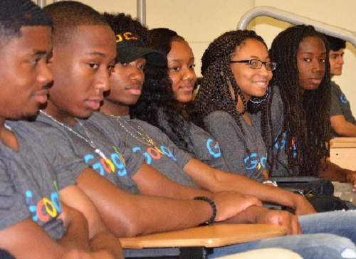 Students wearing Google t-shirts