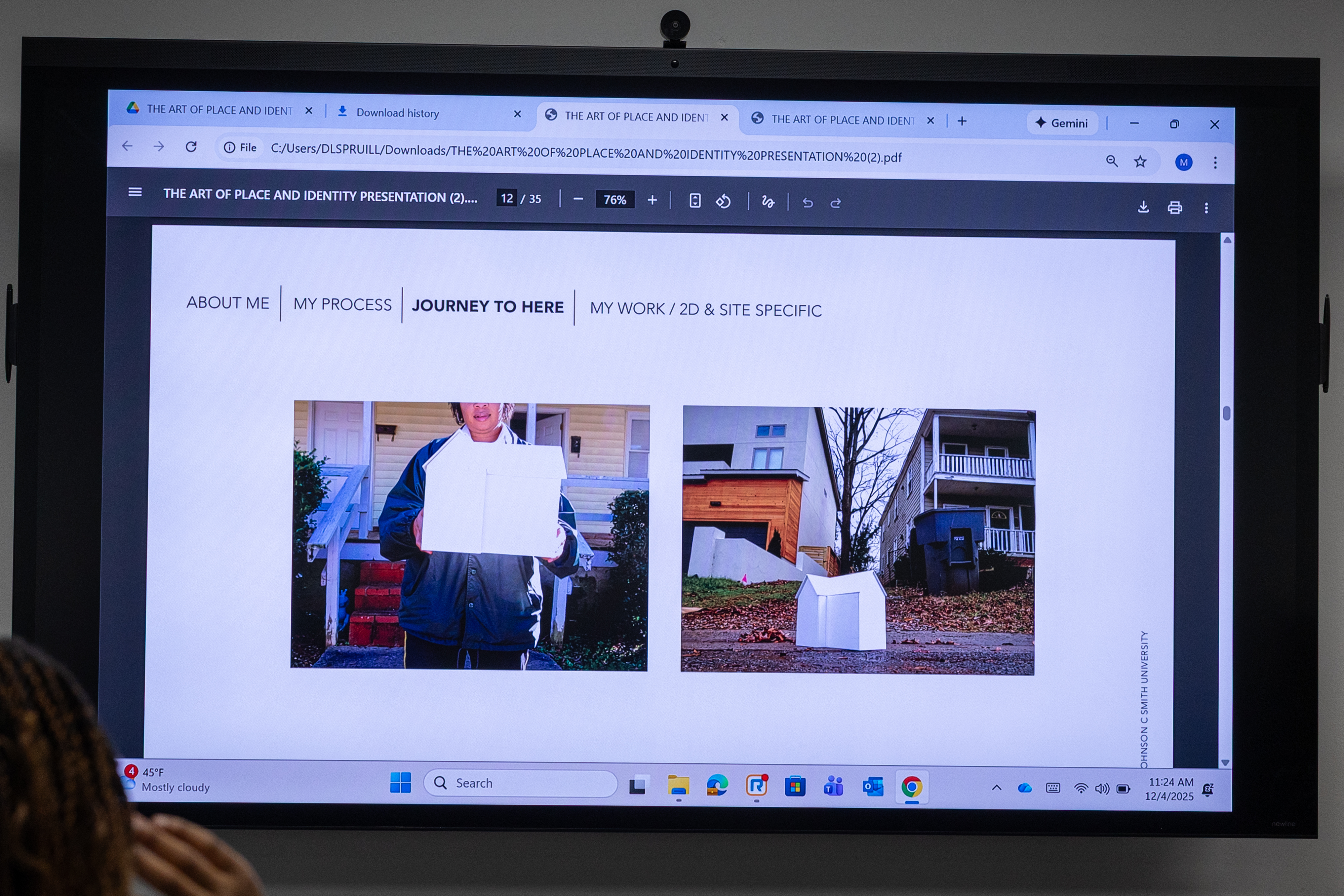 Utley photographed his house model in various in an effort to highlight gentrification