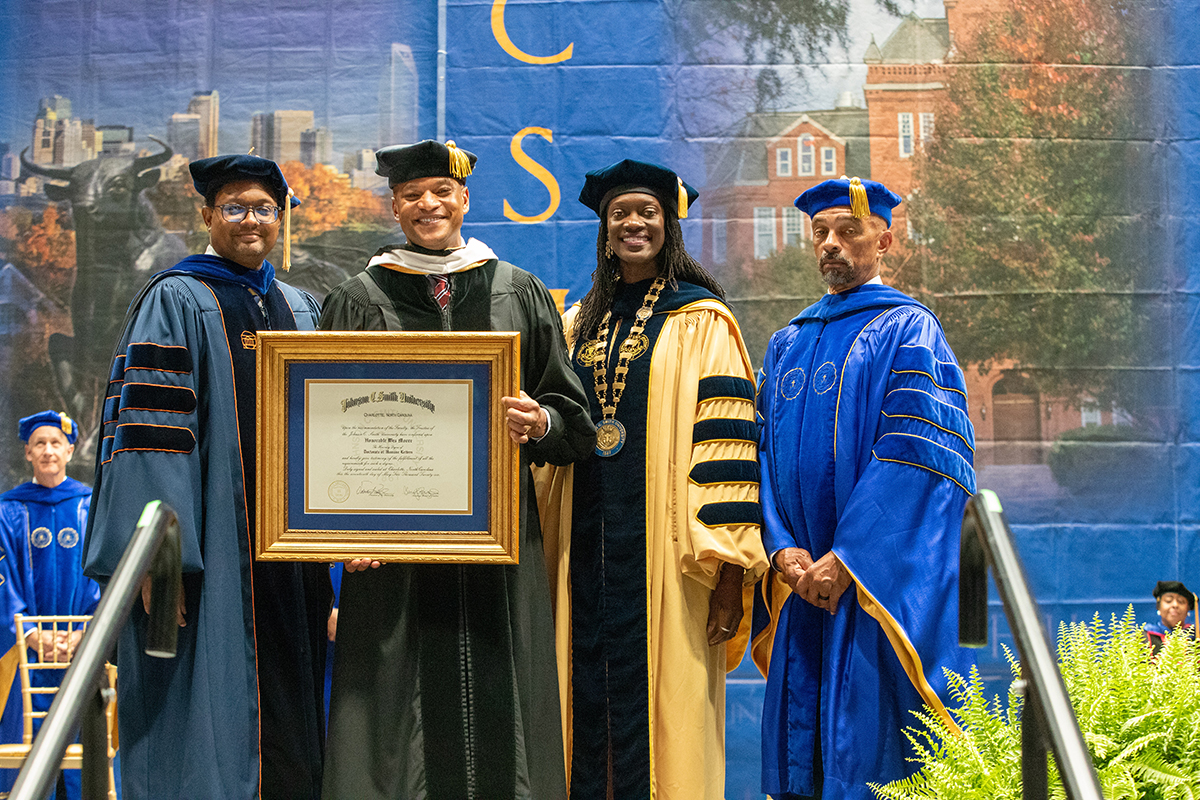 Maryland Governor Wes Moore Receives Honorary Doctorate from Johnson C. Smith University During 153rd Commencement