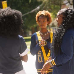 Students on Campus Talking