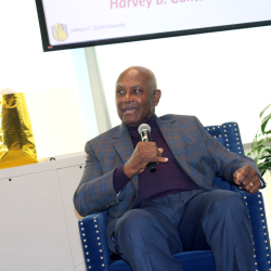 Harvey Gantt speaks during 2024 MLK Breakfast