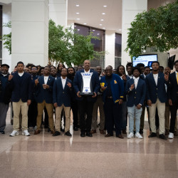 Group shot in the City Council Chamber