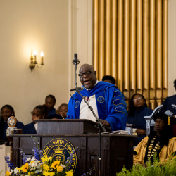 Rev. Dr. Kimber addresses the audience during the 2026 Baccalaureate Service