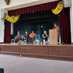 Wide shot of the stage at the Maternal Health Conversation