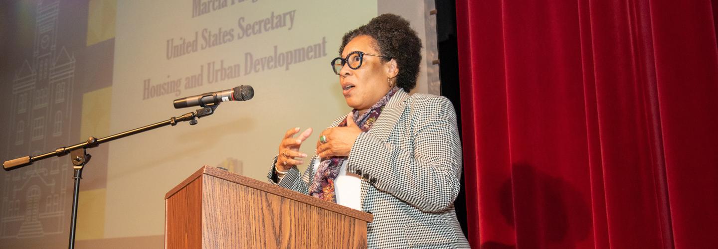 Marcia Fudge at JCSU Biddle Auditorium