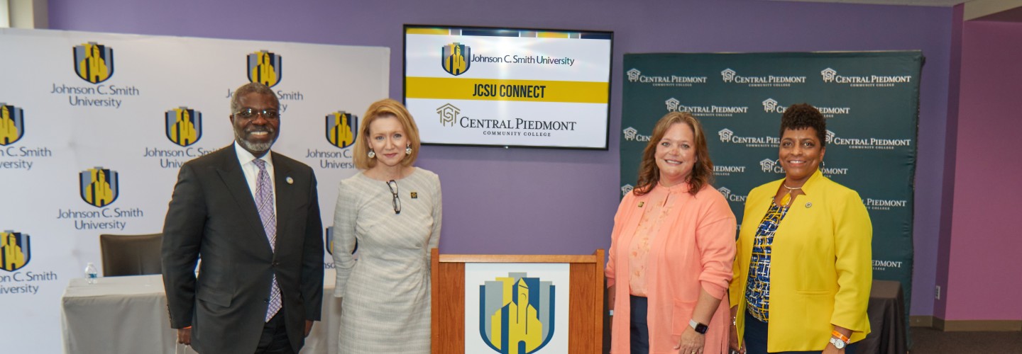 Dignitaries from JCSU and CPCC after signing “JCSU Connect”– a new bachelor’s degree pathway that will expand college access to more students in Charlotte-Mecklenburg and beyond.