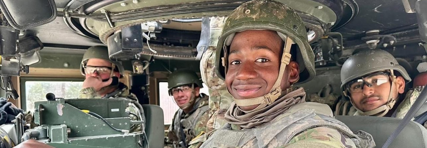 Randy Perkins in Vehicle During Basic Training