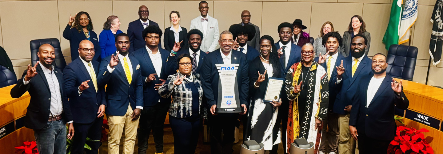 Group shot in the County Council Chambers