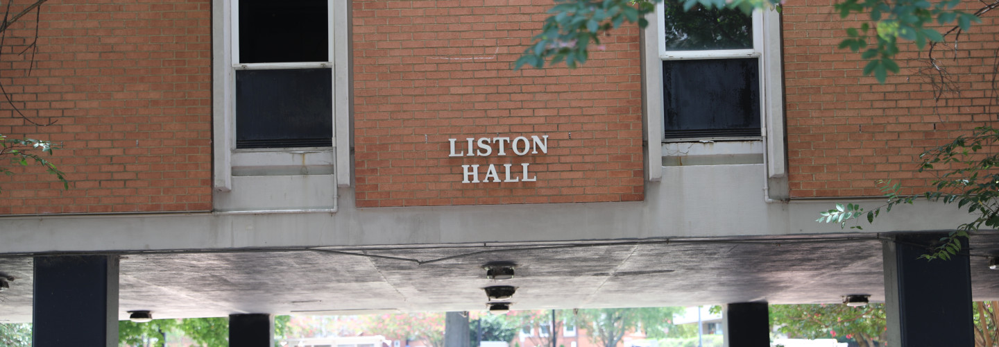 Front of Liston Hall during demolition day