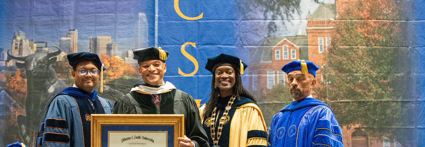 Wes More receiving his honorary diploma
