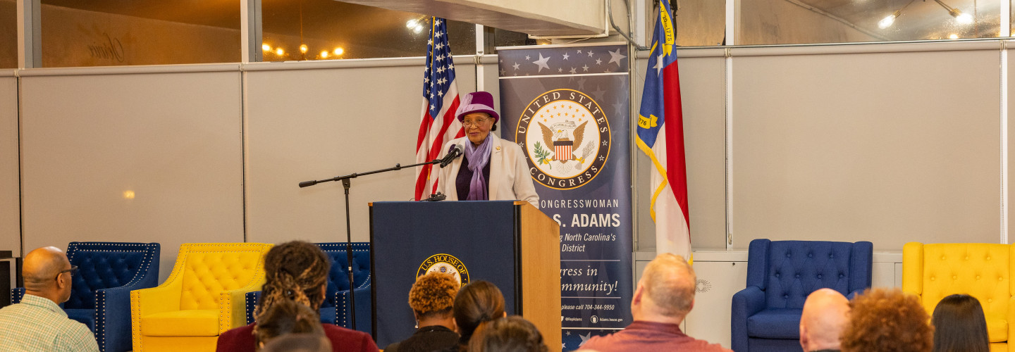 Alma Adams giving her State of the District Speech