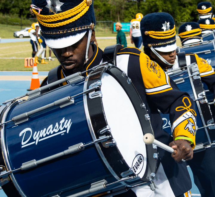 Member of JCSU band drumline