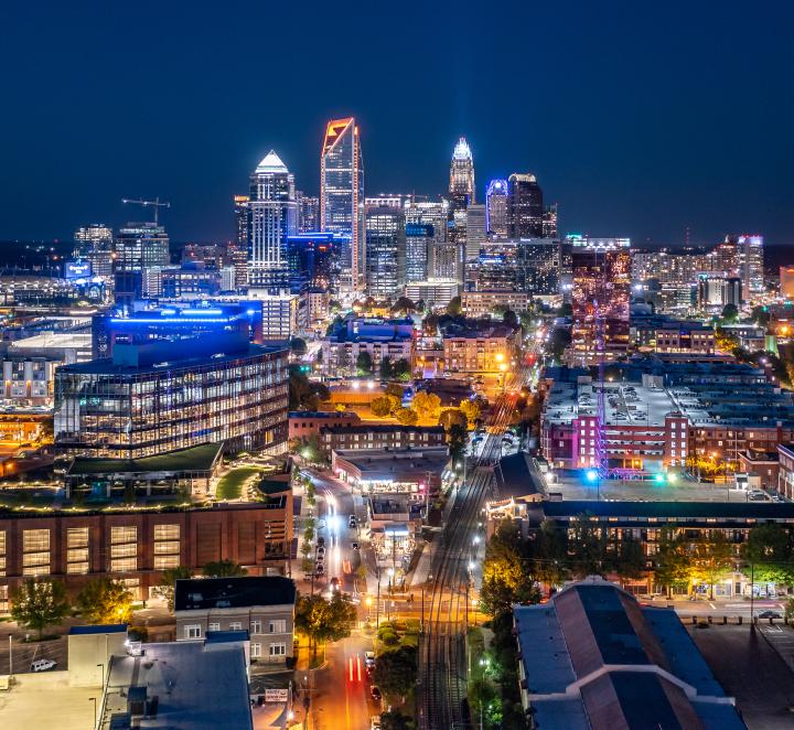 Nightime Shot of Charlotte, NC