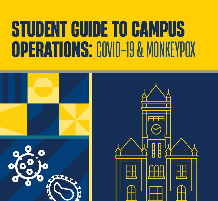 Student Guide to Campus Operations: COVID-19 and Monkeypox 2022-23 Cover
