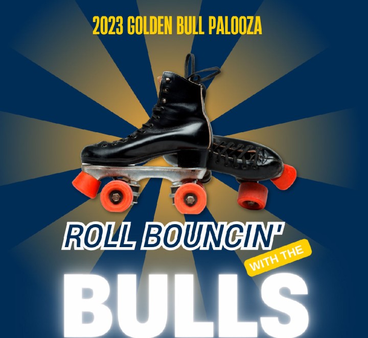Graphic that says - 2023 Golden Bull Palooza - Roll Bouncing' with the Bulls