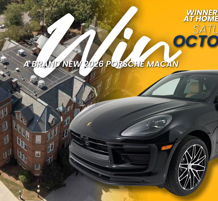 Flyer from the National Alumni to win a Porche in a raffle