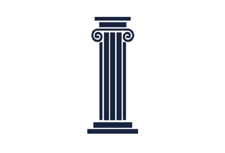 Graphic of blue colored pillar