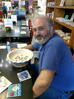 Dr. Fleming with his pie dish