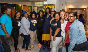 Group photo of students with President Valerie Kinloch '96