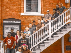 Deep South Pilgrimage Group 2024 on Stairs