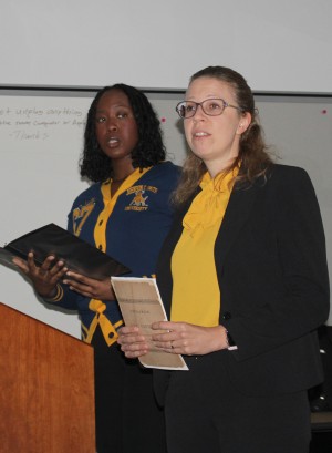 Student and professor present reparations information.JPG