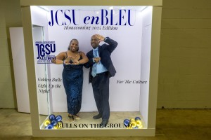 Catherine McKenzie-Ziegler and Bell pose in one of the Photography spots