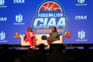 CIAA Commissioner Jacque McWilliams-Parker talking on the stage