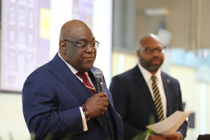 Rev. Dr. Boise Kimber speaking at the event