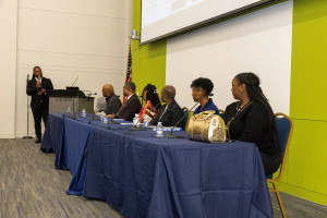 The panel during the event