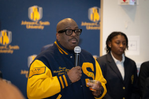 Malcom Graham toasts President Kinloch at her birthday celebration