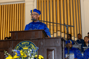 Trustee Steven Boyd addresses the audience during Founders' Day Convocation