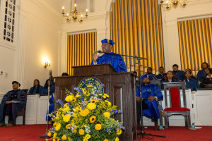 Dr. Craig Bell addresses the audience during Founders' Day Convocation