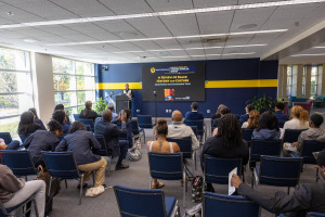 Browder presenting to the students