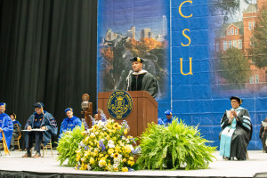 Governor Moore addresses students at the 153rd Commencement