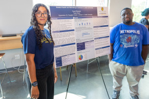 Students posing with their research