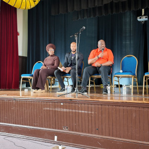 Graham Speaking on Stage at the Maternal Health event