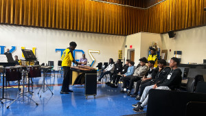 Student playing during the Bowie State Masterclass