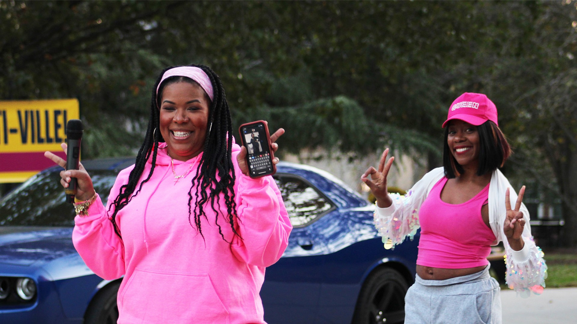 Ms. Jessica, “The Girl Next Door” hosting “The Golden Bulls Pink Out