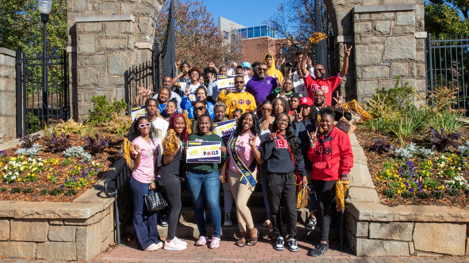 Bull Rush the Polls - Students marching to the polls on Election Day