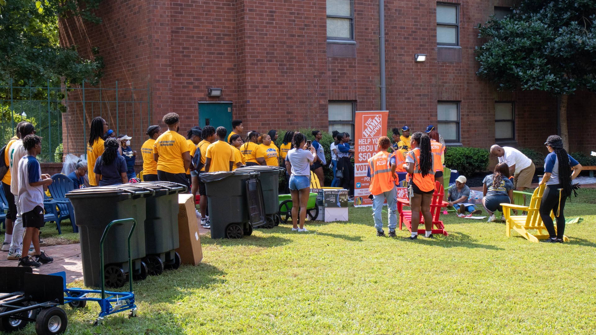 Volunteers at the Retool Your School Greenfield renovation.